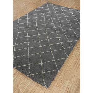 พรมขนสัตว์ผสมวิสโคสสีเทาดำลายเรขาคณิต รุ่น Tra-14613 สำหรับตกแต่งบ้าน ห้องโถง ห้องนอน หนา 10 มม. ผลิตด้วยมือจาก PVC เหมาะสำหรับวัยรุ่น - Product Image 2