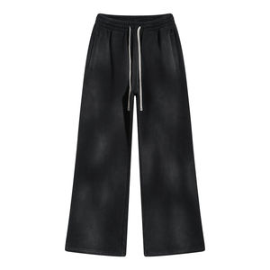 Vente en gros de pantalons de survêtement en polaire 100% coton de haute qualité délavés au soleil avec finition personnalisée délavée à l'acide poche avant plate grande taille - Product Image 1