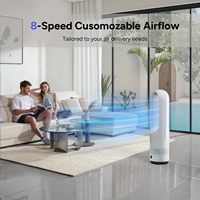 Nouveau ventilateur de purificateur d'air sans lame intelligent de vent de conception avec télécommande vent doux économie d'énergie bureau maison à double usage