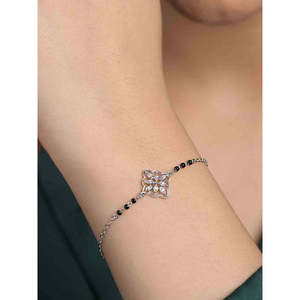 NOVAMART Fine Floral Pure Silver Mangalsutra Bracelet for a Special Gift to Your <b>Wife</b> Wholesale Export - Product Image 4