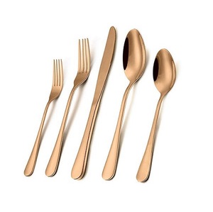 Ensemble de couverts en acier inoxydable, couverts en or Offre Spéciale, poignée en plastique, cuillère de luxe, ensemble de trois couverts, hôtel de mariage - Product Image 4