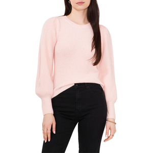 เสื้อสเวตเตอร์ถักลายดอกบัวสีชมพูทำมือ แขนทรงบอลลูน สำหรับผู้หญิง สไตล์ลำลอง ระบายอากาศได้ดี ไซส์ใหญ่ สำหรับฤดูใบไม้ร่วงและฤดูหนาว - Product Image 1