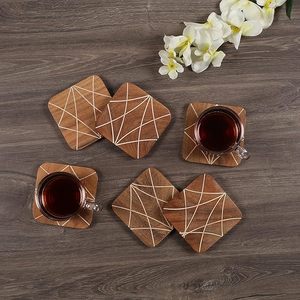 Wood <b>Table</b> Coaster Durable and Stylish Mats & Pads for <b>Table</b> <b>Protection</b> Home Decor Mat Top Quality Product at Very Low Price - Product Image 5