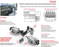 Tour CNC de type suisse haute performance avec porte-outils horizontal de type TD466