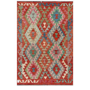 Alfombra Kilim de Maimana, Afganistán, 148 x 101 cm, Juego de Alfombras - Product Image 1