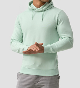Poids léger à séchage rapide demande du client coupe ajustée taille couleur unie pull à manches longues sweats à capuche de mode sport pour hommes - Product Image 6