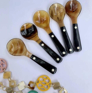 Cuillère en corne de buffle naturelle polie, style animalier unique, design unique pour la décoration de table de restaurant - Product Image 1