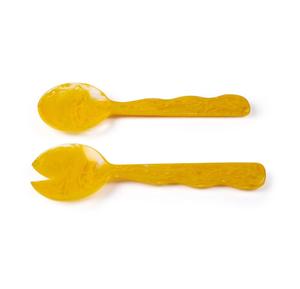 Cuchara y tenedor de resina casi artesanal, utensilios para servir ensalada, calidad estándar para el hogar y el hotel en la India - Product Image 4