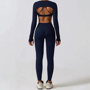 Custom Wholesale New Womens Gym Fitness Yoga Set Sports Bra with <b>Shorts</b> & <b>Leggings</b> Activewear Set - Product Image 2