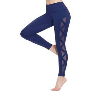 Leggings de sport pour femmes en spandex/nylon, taille élastique, uni, extensible dans les quatre sens, séchage rapide, vêtements de sport tendance du Pakistan - Product Image 3