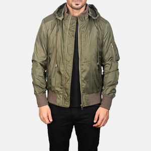 Chaqueta Bomber Ecológica de Alta Calidad con Logotipo Personalizado, Larga, Delgada, Lisa y Teñida para Hombre, Ropa de Invierno con Servicio OEM - Product Image 5