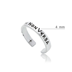 Greek Words Design Wholesale Women 925 Sterling Silver <b>Ring</b> Turkish Handmade Jewelry <b>for</b> <b>Men</b> - Product Image 2
