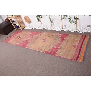 Alfombra de Yute Kilim Vintage, Rojo Naranja, Patchwork Tradicional, Ecológica, Pelo Medio, 2.9 x 10.6 pies, Decoración Cálida y Acogedora para el Hogar, Látex - Product Image 1