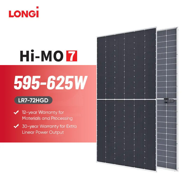 Longi Himo7 600W 610W 615W 620W Bifacial Solar Panel N Type Mono PV Module Commercial Grade