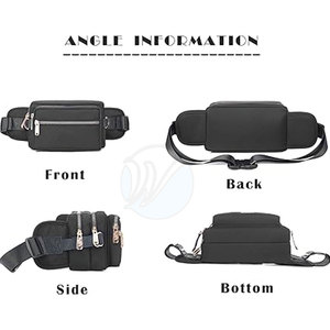 Riñonera portátil personalizada al por mayor, nuevo diseño, riñonera de piel sintética negra, riñonera - Product Image 2