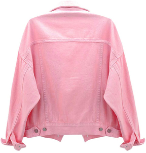 Chaqueta vaquera corta de mujer de manga larga informal ajustada de alta calidad a la moda con logotipo personalizado, chaqueta vaquera personalizada OEM para mujer - Product Image 6