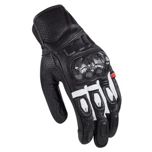 Gants de moto en cuir de vache véritable de haute qualité, respirants, imprimés, avec protection des articulations, unisexe, noir - Product Image 2
