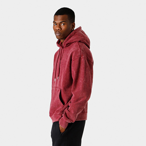 Sudadera con capucha lavada con ácido de precio al por mayor de alta calidad para hombres pesados en blanco para hombres, sudaderas con capucha lavadas con ácido de lujo para hombres - Product Image 2
