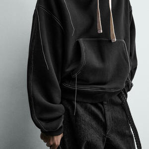 Sweat à capuche à manches longues de haute qualité pour hommes, prix de gros, avec logo personnalisé, design pull-over, parfait pour les acheteurs en gros, prix avantageux - Product Image 3