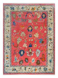 Tapis de laine Oushak persan noué à la main ensemble 8x10 conception abstraite coton tissé salon porte tapis haute probabilité pour sol - Product Image 6