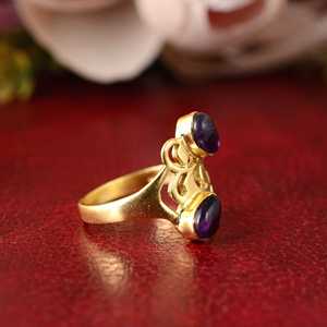 Hot Selling Design Boho Floral Gemstone <b>Ring</b> Boho Brass <b>Ring</b> for Women 18K Gold Plated Vintage Leaf Band for Wholesale OEM ODM - Product Image 2