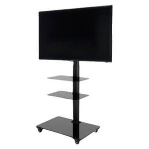 Support de télévision sur pied Ciatti Black TROLLEY65NERO VESA 600 X 400 avec capacité de 30 kg, étagères et unités de rangement - Product Image 1