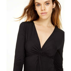 Body sportivo nero attillato da donna Bar III con perizoma intrecciato, taglia XS - Product Image 3