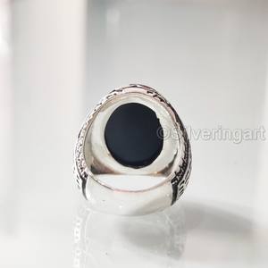 Anillo de Plata de Ley 925 para Hombre, con Piedra de Ónix Negro Natural, Piedra de Nacimiento de Diciembre, Todas las Tallas, Joyería Pesada para Fiestas, Venta al por Mayor - Product Image 6