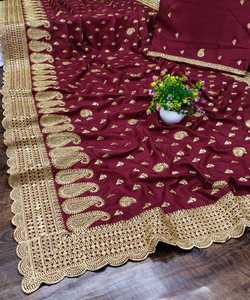 Bollywood Style Designer fête porter perle travail Saree dames porter nouveau avec chemisier indien arrivée Net tissu brodé femmes 500 ethnique - Product Image 2