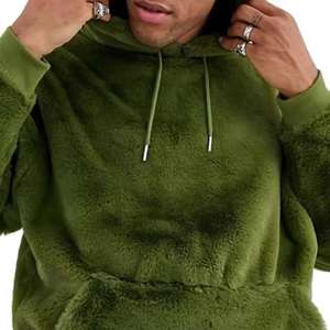 Sweat à capuche unisexe de haute qualité en polaire Sherpa de grande taille Broderie personnalisée - Product Image 3