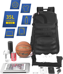 Nueva y elegante mochila de nailon para baloncesto, fútbol y fútbol con compartimento para bolas, logotipo personalizado para deportes, senderismo, Camping - Product Image 3