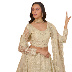 Stunning Traditional Indian Blouse Beautiful Cording Embroidery Cutwork <b>Dupatta</b> Heavy Stonework for Wedding Season - Product Image 1