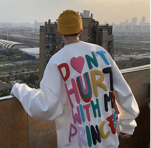 เสื้อสเวตเตอร์ผ้าฝ้าย100% ออกแบบได้ทั้งชายและหญิงมีฮู้ดโอเวอร์ไซส์พร้อมฮู้ดปักลาย3D ฤดูหนาว - Product Image 5