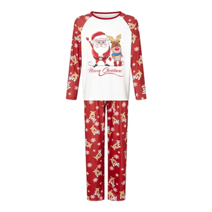 Wholesale <b>Christmas</b> Pajamas Family Big Cartoon Print T-<b>Shirt</b> Plaid Pants Suit Family Pajamas Set New Year - Product Image 6