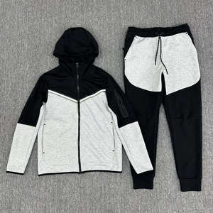 Tech Fleece Men's Regular Fit Winter Solid Hooded Streetwear Midweight Sportswear <b>Jogger</b> Suit Quick Dry Wholesale Custom Logo - Product Image 3