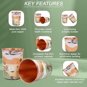 Handcrafted Printed Pure <b>Copper</b> <b>Glass</b> With Spiritual Decorative Artwork For Branding Promotion And Events At Affordable price - Product Image 2