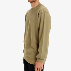 Venta al por mayor sudaderas de gran tamaño para hombres 350GSM logotipo personalizado algodón poliéster mezcla gota hombro cuello redondo sudaderas casuales para hombres - Product Image 4