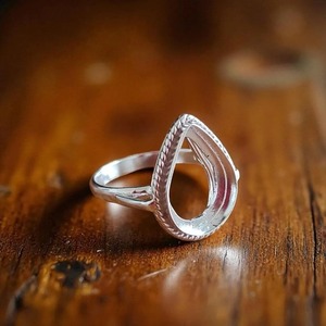 Bague en argent sterling 925, sertie de pierres en forme de poire, avec un sertissage ouvert pour la création de bagues, de 6x4 mm à 14x21 mm, fournitures de bijouterie DIY - Product Image 5