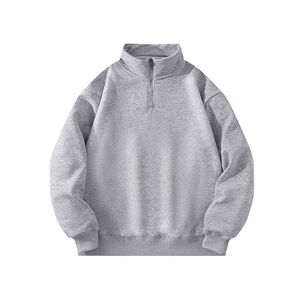 Sudaderas de manga larga bordadas personalizadas Unisex 100% algodón de alta calidad suéter de cuello redondo sudaderas con capucha de Color sólido - Product Image 1