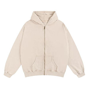 Classique hommes hiver lavage à l'acide fermeture éclair à capuche 100% coton commande en gros Logo personnalisé OEM Streetwear expédition rapide MOQ10 navire - Product Image 6