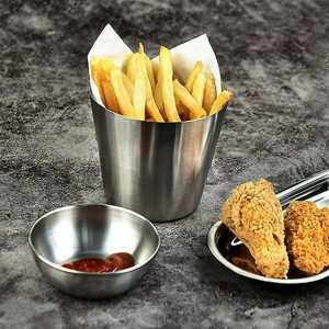 Contenedor de aperitivos de taza de patatas fritas de acero inoxidable para bebidas frías Material para restaurante en casa - Product Image 2