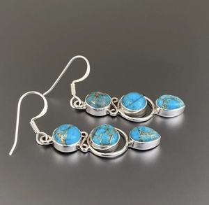 Elegante y Clásico Anillo de Plata de Ley 925 con Turquesa en Engaste de Bisel, Hecho a Mano para Bodas, Fiestas y Regalos para Niños - Product Image 3