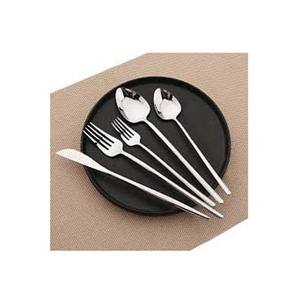 Couverts Argenterie Personnalisée Argent Miroir Poli Avec Long Manche Rond Ensemble de Mariage Conception Simplicité Fourchette Cuillère Ensemble de Couverts - Product Image 1