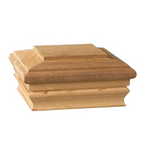 Tapas de Poste de Madera Maciza Modernas, Accesorios Decorativos para Cercas y Terrazas con Acabado Elegante de Estilo Antiguo - Product Image 1