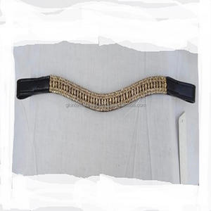 Bande de sourcil de cheval en cuir de meilleure qualité avec 5 rangées de cristaux personnalisés, bling, fabricant en gros, bande de sourcil de créateur - Product Image 3