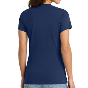 Navy Blue Customized Half Sleeve Cotton Women's <b>T</b>-Shirt Custom Design Crew Neck Printed Front and <b>Back</b> <b>T</b>-Shirt - Product Image 2