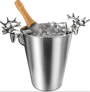 Cubo de cerveza de acero inoxidable moderno y decorativo personalizado, Enfriador de champán o bañera de hielo para personalización de fiestas - Product Image 1