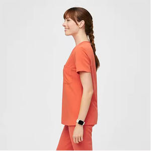 Uniforme de enfermera con estampado informal, uniforme quirúrgico con cuello redondo, camisetas de manga corta, uniformes quirúrgicos, ropa de mujer, tarifa al por mayor OEM - Product Image 3