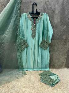 Pakistani Satin Organza Collection for Party Wear wholesale Dull Stanton Dupatta Sal-<b>war</b> Suit Kameez Indian Pakistani Clothing - Product Image 4