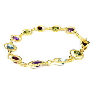 Handmade Custom Jewelry Gold Plated 925 Sterling <b>Silver</b> Multi-Color <b>Bracelets</b> Gift for Her - Product Image 4